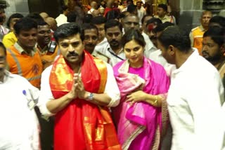 Ram Charan Couple Visited in Tirumala