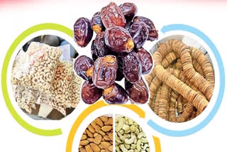 Dates and dry fruits collage