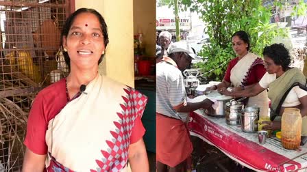 FOODSUPLY IN KOLLAM  JALAJA FEED THE NEEDY  JALAJA SPEND HER WAGE TO SERVE FOOD  A LADY SERVE FOOD TO WHO HAD NO ONE