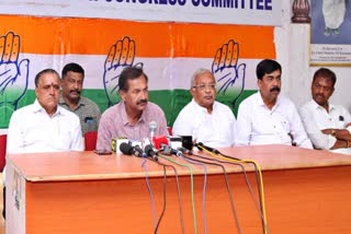 Congress candidate M Laxman spoke at the press conference.