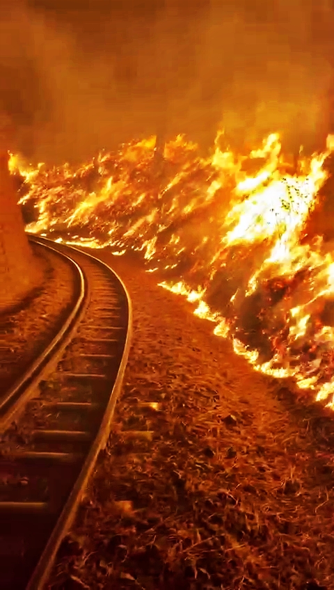 Forest Fire Around Kalka Shimla Rail Track