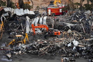 The Gujarat government on Monday ordered the suspension of seven officials, including two police inspectors and civic staff of Rajkot Municipal Corporation, for dereliction of duty in connection with the fire incident at a gaming zone in Rajkot, which killed at least 28 persons.