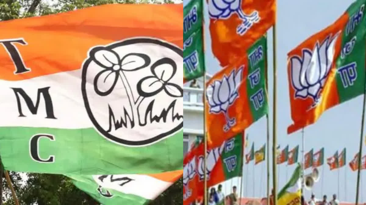 Panchayat Polls  West Bengal Panchayat Polls  Clash Between TMC and BJP  Clash Between TMC and BJP at Dinhata  ಟಿಎಂಸಿ ಬಿಜೆಪಿ ಮಧ್ಯೆ ಮಾರಾಮಾರಿ  ಆರು ಜನರಿಗೆ ಗುಂಡೇಟು  ಗುಂಡೇಟಿಗೆ ಟಿಎಂಸಿ ಕಾರ್ಯಕರ್ತ ಬಲಿ  ಪಶ್ಚಿಮ ಬಂಗಾಳದಲ್ಲಿ ಪಂಚಾಯತ್​ ಚುನಾವಣೆ  ಹಿಂಸಾಚಾರ ಘಟನೆಗಳು ಮುನ್ನೆಲೆಗೆ  ತೃಣಮೂಲ ಕಾಂಗ್ರೆಸ್ ಮತ್ತು ಬಿಜೆಪಿ ನಡುವೆ ಮಾರಾಮಾರಿ  ಳೀಯ ಗುಂಪುಗಳ ನಡುವೆ ಮಾರಾಮಾರಿ