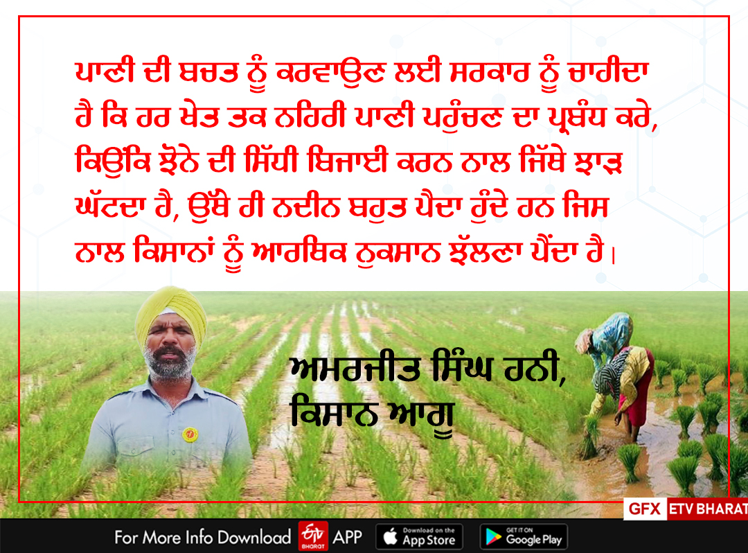 Direct sowing scheme of paddy, Bathinda