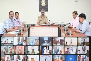 DGP Ashok Juneja meeting with IG and SP of Police