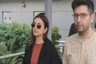 Watch: Parineeti Chopra, Raghav Chadha touch down Delhi together