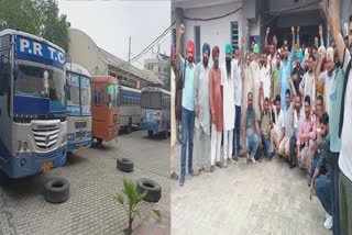 In Bathinda, Panbus and PRTC employees conducted a complete chakka jam