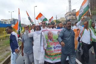 congress protest in sambalpur