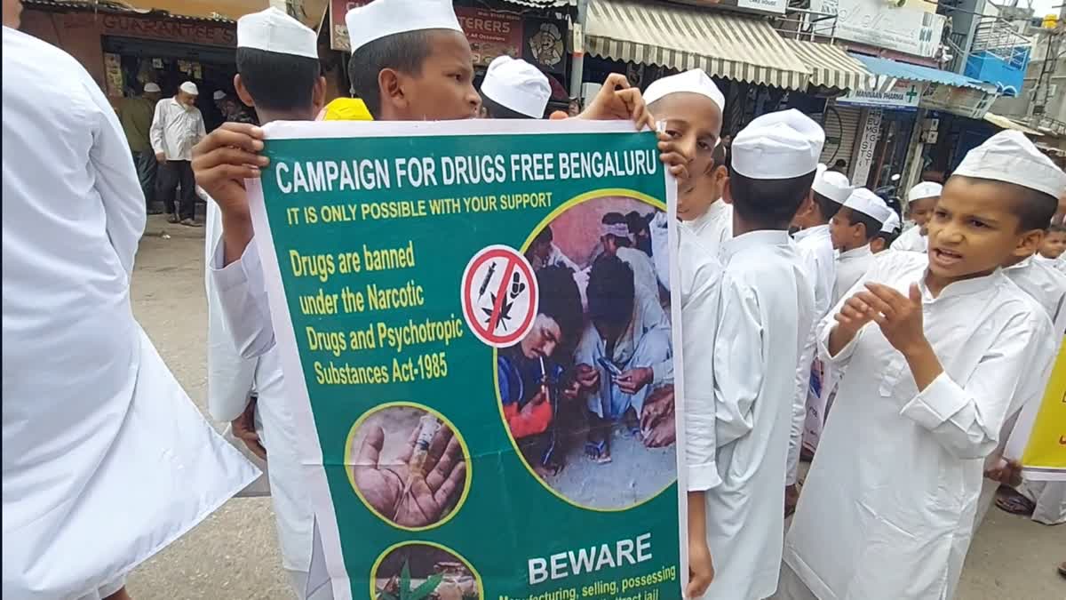 World Anti-Drug Day: DJ Halli slum dwellers Residents rally against drugs