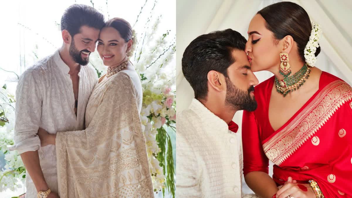 Newlyweds Sonakshi Zaheer hold hands in first public appearance after wedding users comment WATCH