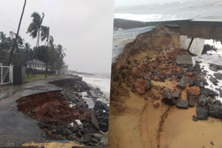 KAPPAD ROAD COLLAPSED  KAPPAD THUVAPPARA KOYILANDY ROAD  കാപ്പാട് ഹാർബർ റോഡ് തകർന്നു  KAPPAD ROAD TRAFFIC BAN