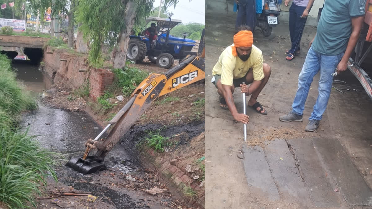 Cleaning of the rain drain passing through an area of ​​about 4.5 km of Barnala city is being done
