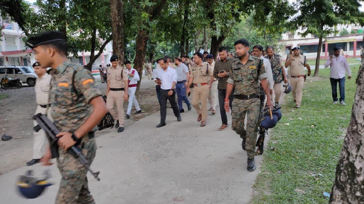 Police force deployed in the area where police firing took place