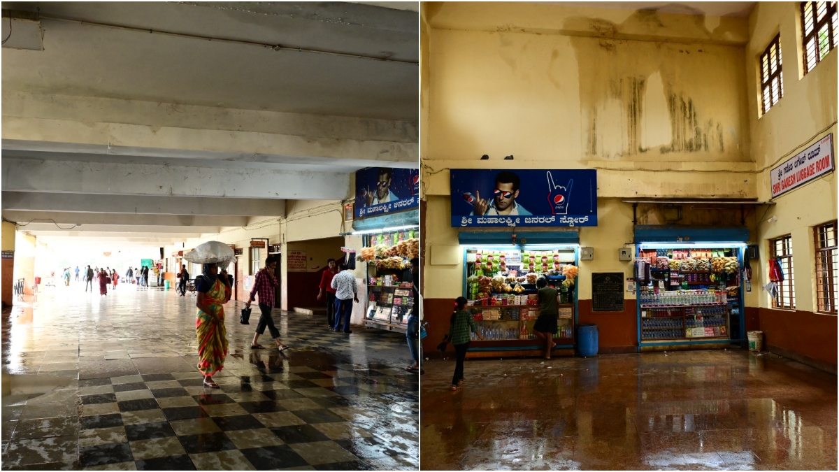 bus stand is leaking rain water