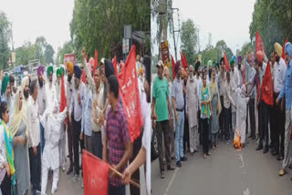 Demonstration in Sri Fatehgarh Sahib regarding Manipur issue