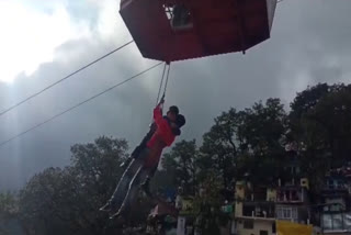 Altogether thirteen people were stuck inside the ropeway trolley box in Uttarakhand's Nainital on Thursday, triggering panic among the tourists. The panic-stricken tourists and school children on board the trolley compartment of the ropeway were hanging in the air for at least an hour.