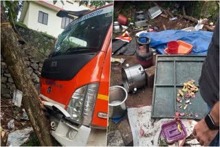 Tanker Lorry Accident  petrol tanker rammed into the shop  petrol tanker rammed into the shop in Kottayam  petrol tanker  Five injured including Shop owner  Shop owner  നിയന്ത്രണംവിട്ട പെട്രോള്‍ ടാങ്കർ  തട്ടുകടയിലേക്ക് ഇടിച്ചുകയറി  കടയുടമ ഉള്‍പ്പടെ അഞ്ചുപേര്‍ക്ക് പരിക്ക്  ടാങ്കർ ലോറി  തട്ടുകട  തിരുവനന്തപുരം  കോട്ടയം