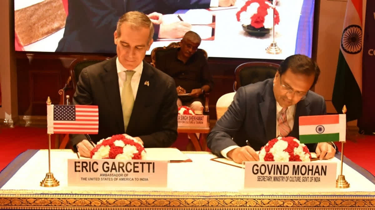 The US-India Cultural Property Agreement was signed by Union Cultural Secretary Govind Mohan and US Ambassador to India Eric Garcetti in the presence of Union Culture Minister Gajendra Singh Shekhawat on the sidelines of the ongoing 46th session of the World Heritage Committee.