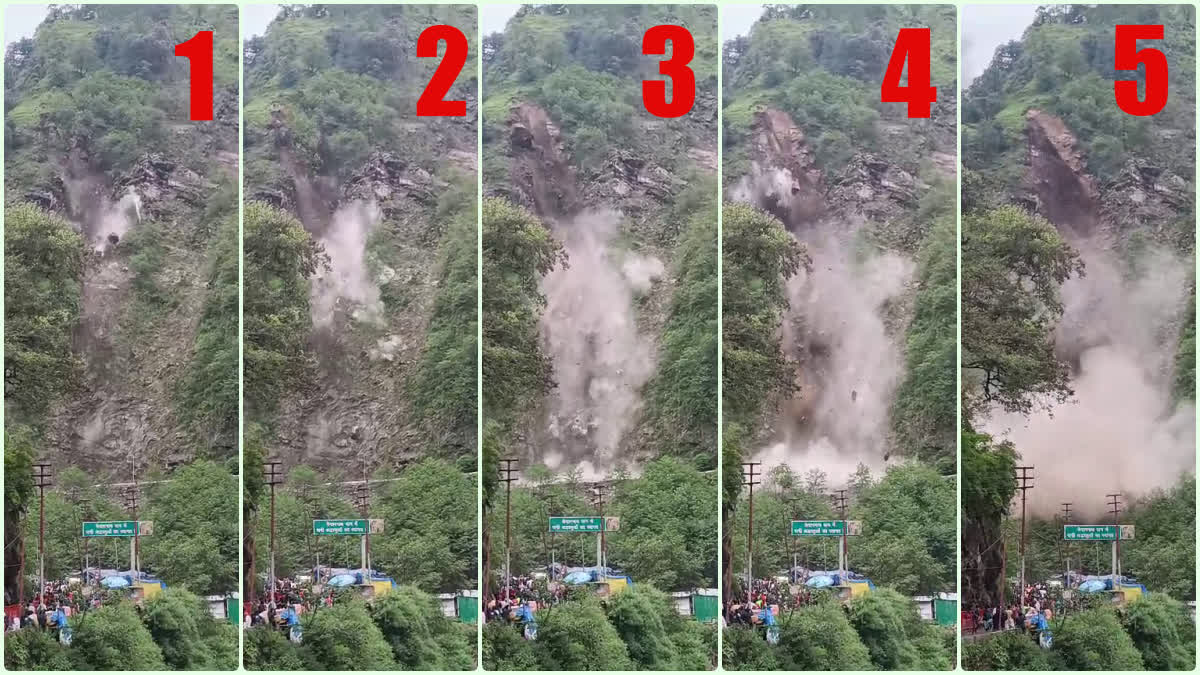 Rock fell on NH in Sonprayag