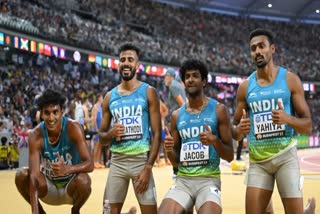 World Athletics Championships 2023  World Athletics Championships  Indian Men 4x400 Relay Team Make Asian Record  Muhammed Anas  Muhammed Ajmal  Amoj Jacob  ലോക അത്‌ലറ്റിക് ചാമ്പ്യൻഷിപ്പ്‌സ്  ഇന്ത്യന്‍ പുരുഷ റിലേ ടീം  മുഹമ്മദ് അജ്‌മൽ  അമോജ് ജേക്കബ്  മുഹമ്മദ് അനസ്