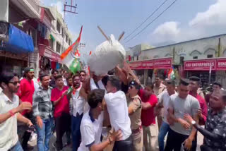 burning effigy in Rishikesh