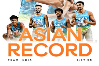 Asian record  Indian men relay team  Indian relay team  World Championships  World Athletics Championships  new Asian record  Narendra Modi  PM congratulates Indian athletic team  Muhammed Ajmal  Amoj Jacob  Muhammed Anas  Modi Indian Men 4x400 Relay Team  റിലേ ടീമിനെ അഭിനന്ദിച്ച് പ്രധാനമന്ത്രി  ലോക അത്‌ലറ്റിക് ചാമ്പ്യൻഷിപ്പ്‌സ്  നരേന്ദ്ര മോദി  മുഹമ്മദ് അജ്‌മൽ  അമോജ് ജേക്കബ്  മുഹമ്മദ് അനസ്  Indian Men 4x400 Relay Team  Indian Men 4x400 Relay Team Make Asian Record