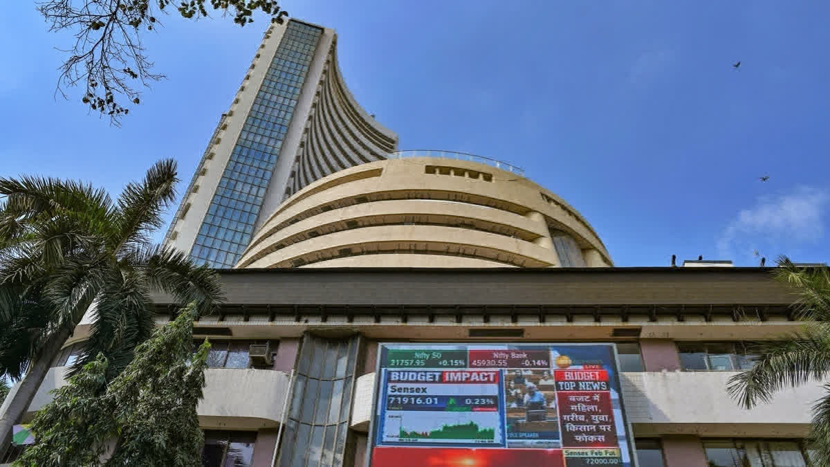 A view of Bombay Stock Exchange (BSE) Building in Mumbai