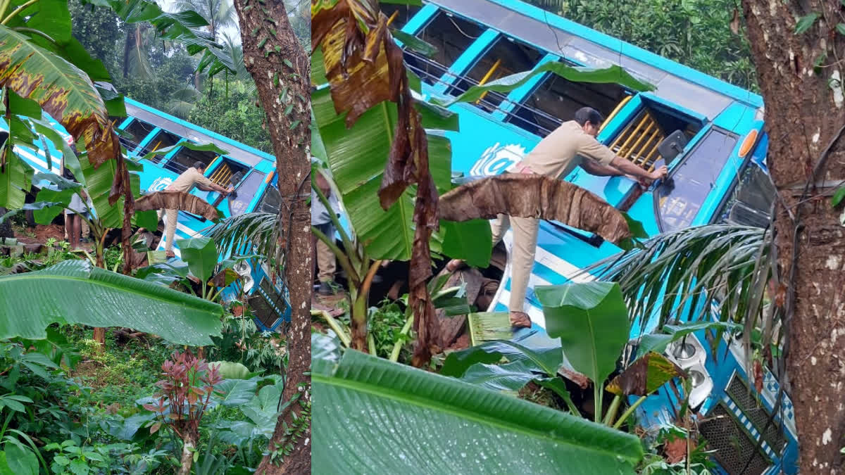 ACCIDENT  KOZHIKODE  BUS OVERTURNED IN KOZHIKODE  ബസ് അപകടം