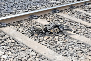 Major Accident Averted As A Two-Wheeler Rider Crosses Railway Tracks With Approaching Train In Telangana's Khammam