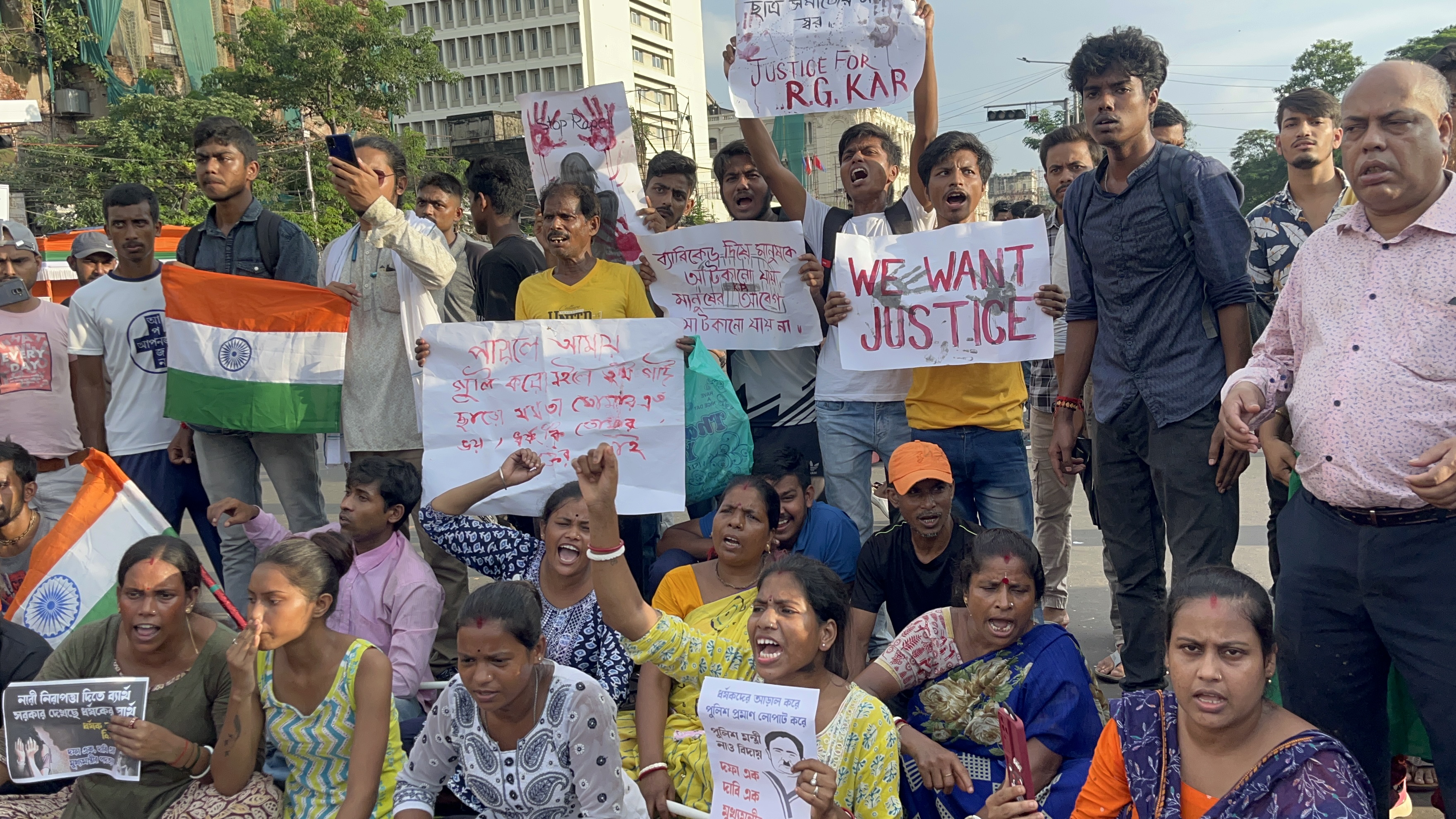 Sukanta Majumdar Dharna at Lalbazar