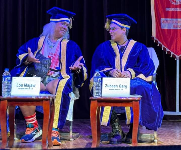 USTM award honorary D Litt degrees to Zubeen Garg and Lou Majaw