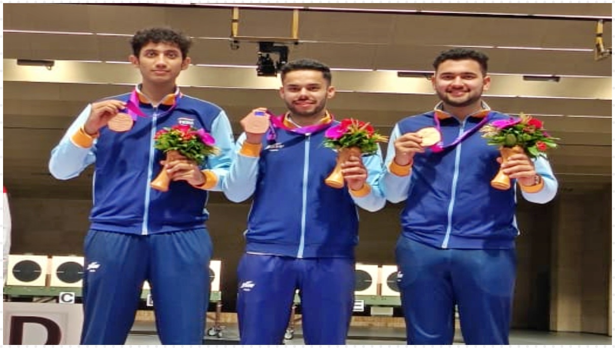 ભારતીય ટીમે એશિયન ગેમ્સમાં 25 મીટર રેપિડ ફાયર પિસ્તોલમાં બ્રોન્ઝ મેડલ જીત્યો હતો
