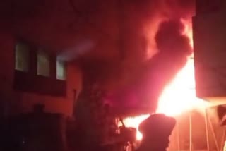 Fire breaks out in three storey building