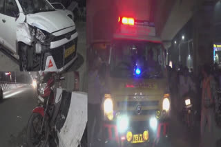 collision between car and bike in Amritsar