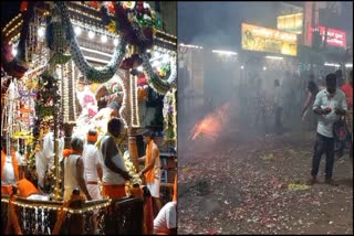 Bagalkote Shree Kadasiddeshwar Rathotsava: Devotees rejoicing with fireworks