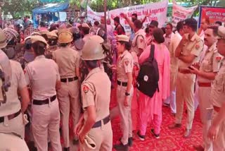 Anganwadi workers Protest in Panchkula