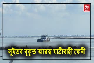 Passenger Ferry stuck in Brahmaputra River