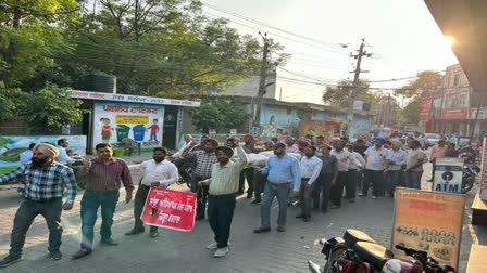 Protest against the Punjab government by the sanjha Teachers morcha in Barnala