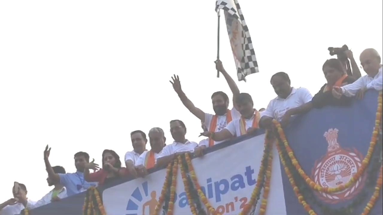 CM Nayab Saini in PANIPAT MARATHON