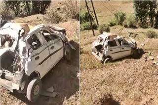 CAR ACCIDENT IN HIMANCHAL PRADESH  കാർ നിയന്ത്രണം വിട്ട് മറിഞ്ഞു  CAR ACCIDENT IN MANDI  HIMANCHAL ROAD ACCIDENT