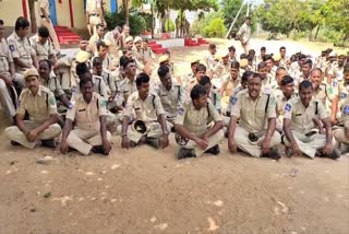 Battalion Police Protest in Rajanna Siricilla