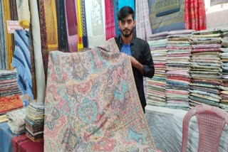 Pashmina shawl being sold in Ambikapur