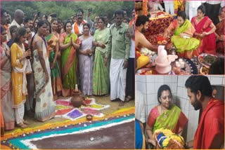 Nandamuri_Vasundhara_Kartika_Purnami_pujas_at_Lakshmi_Narasimha_Swamy_Temple