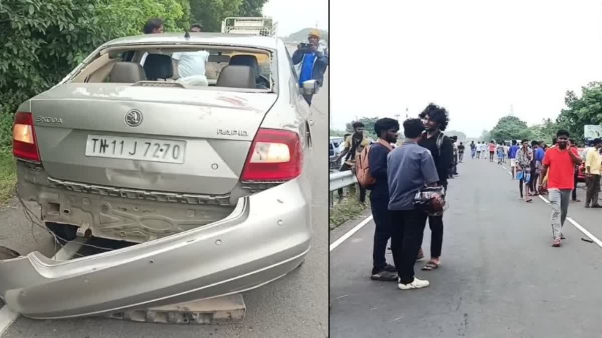 Five women killed after speeding car hit them on highway of Mamallapuram Tamil Nadu