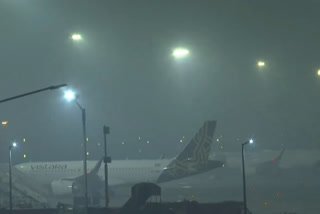 dense fog effected on flights and trains