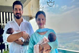 Actor-couple Rubina Dilaik and Abhinav Shukla took to social media to share the first photos with their twin daughters, Jeeva and Edhaa. The couple announced that they welcomed their tots last month on the occasion of Gurpurab.