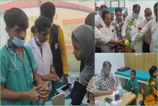 Conducting free health camp for sick people in Gulbarga city