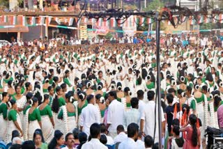 Etv Bharat Mega Thiruvathira  മെഗാ തിരുവാതിര  മഹിള കോൺഗ്രസ്  mahila congress