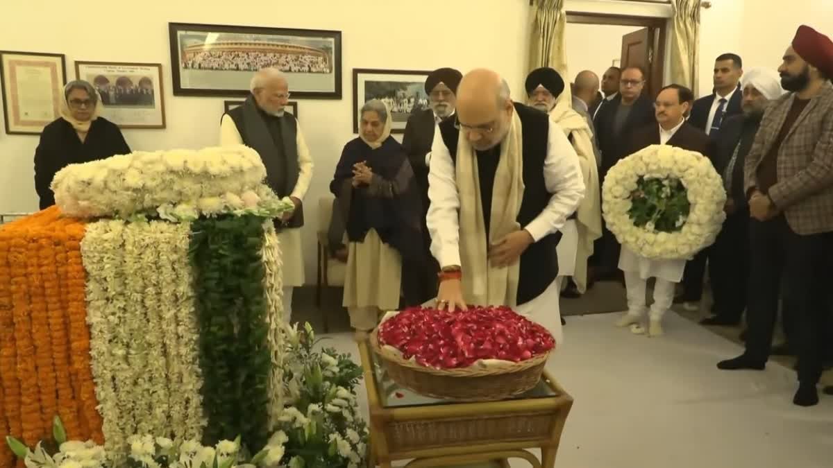 PM MODI, HM SHAH, OTHERS PAY TRIBUTES TO FORMER PM MANMOHAN SINGH