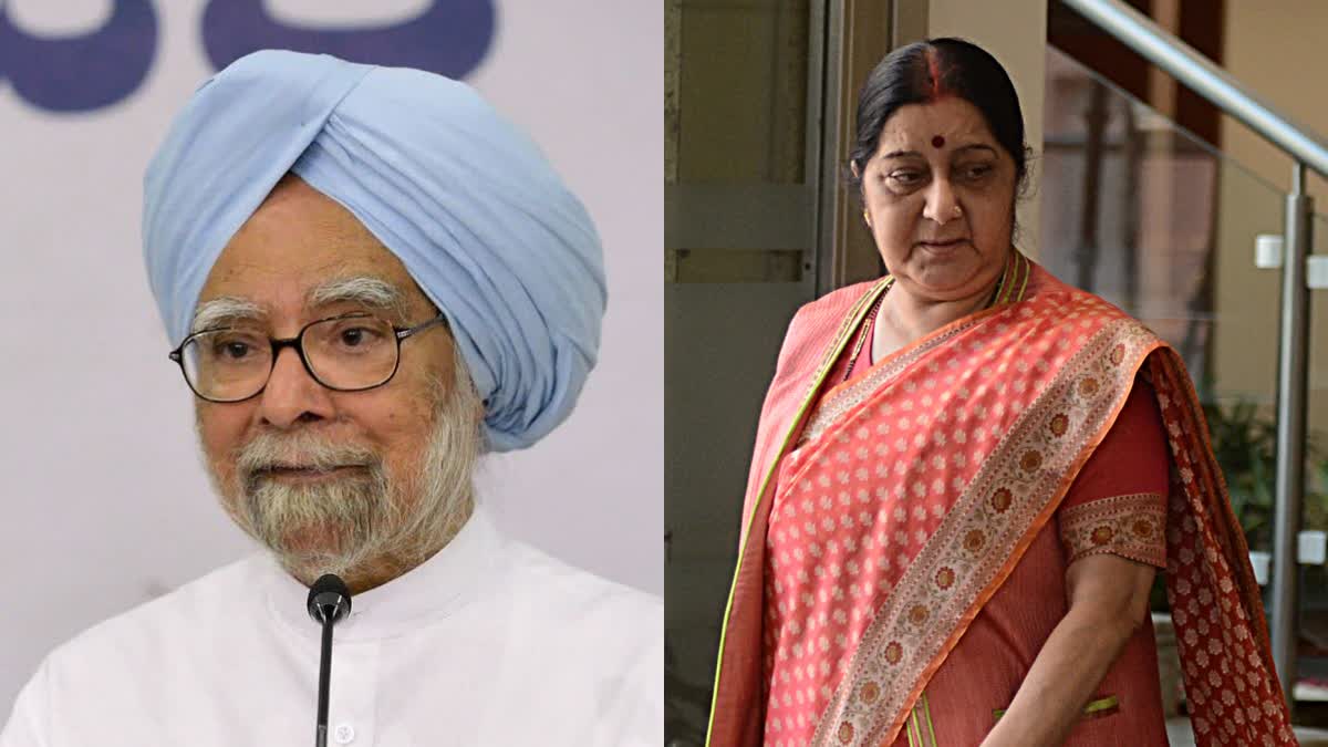 Manmohan Singh and Sushma Swaraj